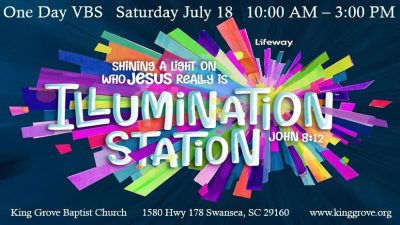 VBS July 18 10:00AM - 3:00PM